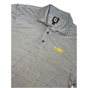 FootJoy LSU Tigers Golf Polo Shirt Mens Large Gray Performance NCAA